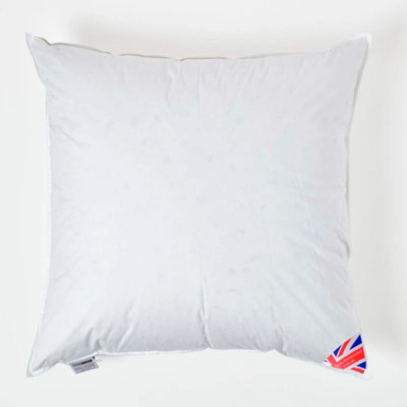 Image of HOMESCAPES Duck Feather Cushion Pad - Luxury Cushion Filler and Inserts 66 x 66cm (26 x 26) - White - Homescapes SF1213I-EU