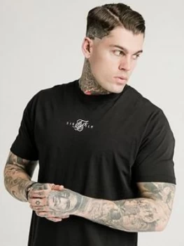 image of SikSilk Short Sleeve Square Hem Tee - Black