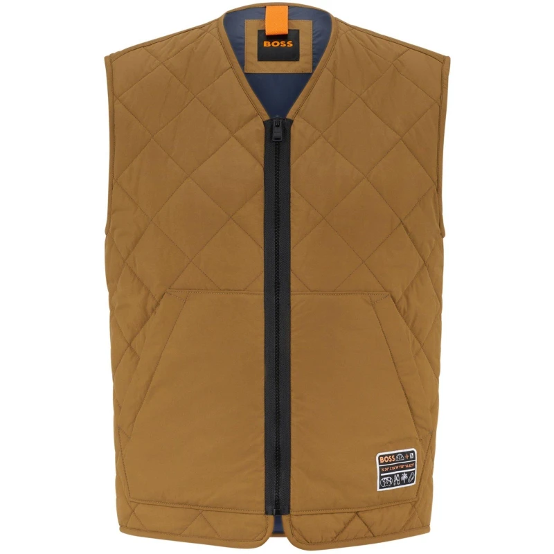 Image of Boss Mens Okella Sleeveless Gilet Open Beige male 38 (48)