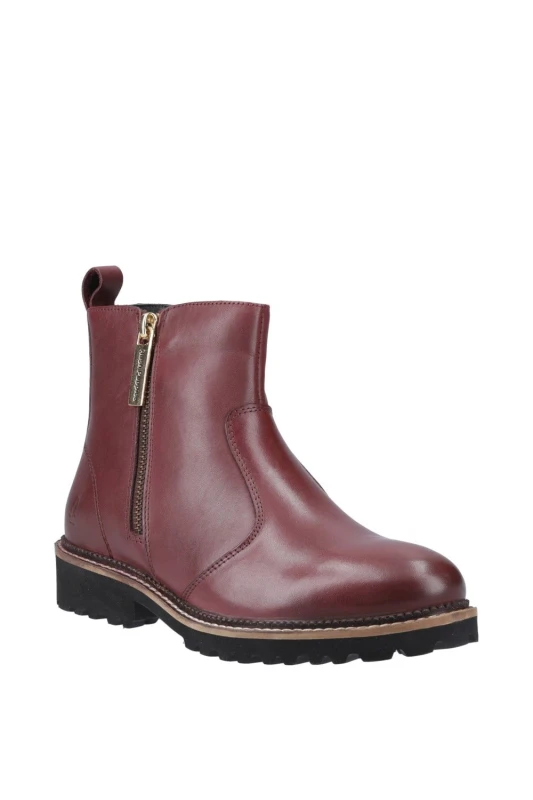 Image of Hush Puppies Grace Zip Boot Dark Red