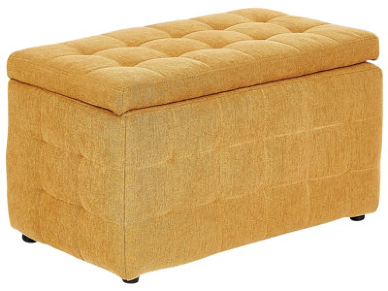 Image of Beliani Storage Ottoman Michigan Fabric Yellow