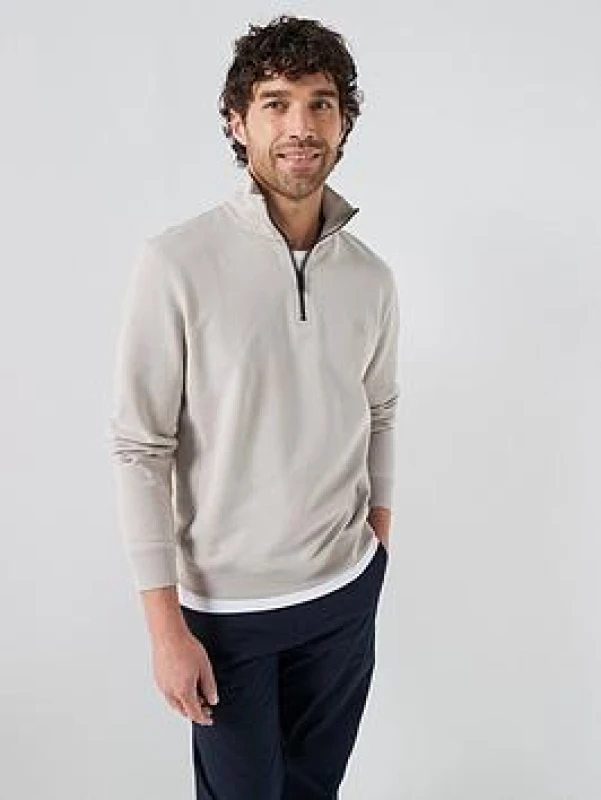 Image of Boss Hugo Zetrust 10234591 01 Zip Hoodies S Grey 53015102350