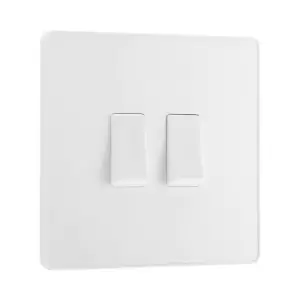 BG Evolve Pearl White Double Light Switch 20A 16Ax 2 Way - PCDCL42W - main image