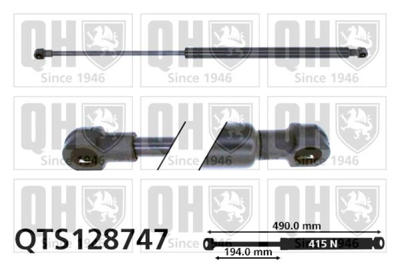Image of QUINTON HAZELL Bonnet strut QUINTON HAZELL QTS128747
