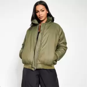 Image of I Saw It First Collared Bomber Jacket - Green