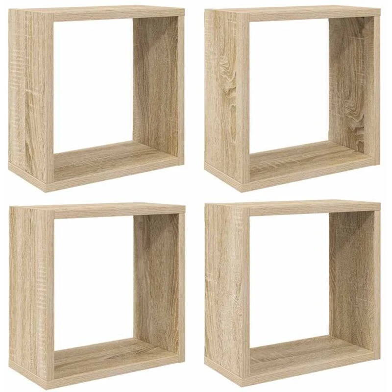 Image of VIDAXL Wall Cube Shelves 4 pcs Sonoma Oak 30x15x30cm Vidaxl 8720286594261