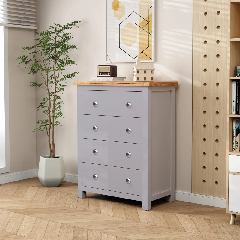 Image of Cabinet Bits Mirano 4 Drawer Chest Of Drawers Chrome Knob
