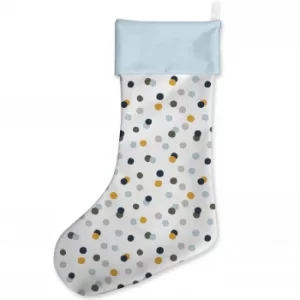 Image of Christmas Spots Blue Christmas Stocking