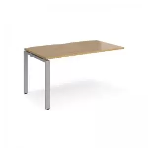 Image of Adapt add on unit single 1400mm x 800mm - silver frame and oak top