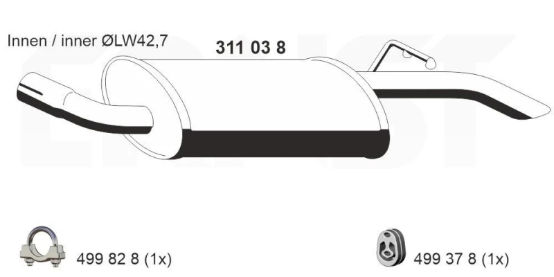 Image of Rear silencer ERNST 311038