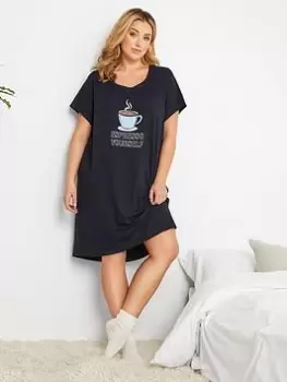 Image of Yours Espresso elf Nightdress, Navy, Size 14-16, Women