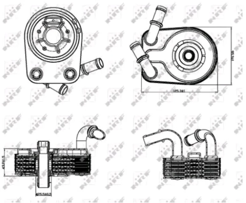 Image of NRF 31322 Oil Cooler EASY FIT with gaskets/seals Oil Cooler,engine oil (469)