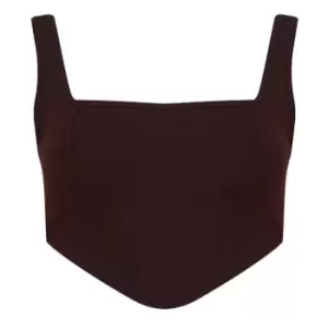 image of I Saw It First Scuba Corset Top - Brown