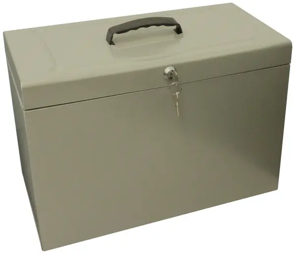 Image of Cathedral Foolscap Metal File Box - Grey