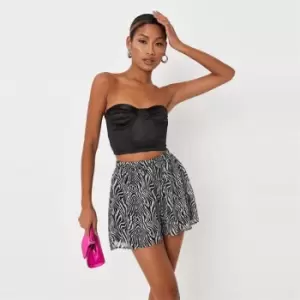 Image of Missguided Coord Plisse Wide Leg Trouser Ombre - Black
