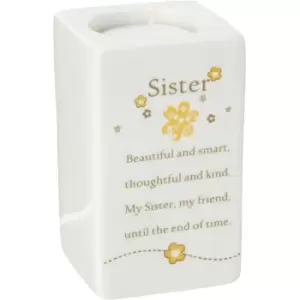 Image of Said with Sentiment Ceramic Tealight Holder Sister