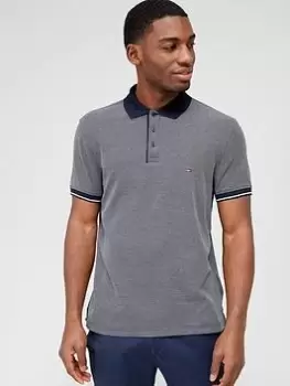 Image of Tommy Hilfiger Two Tone Bubble Stitch Polo Shirt, Desert Sky Navy, Size 2XL, Men
