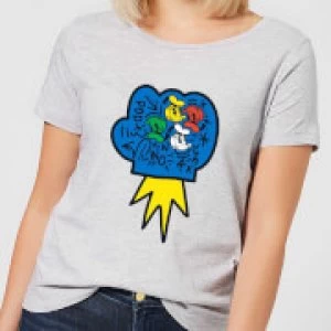 Image of Donald Duck Pop Fist Womens T-Shirt - Grey - 3XL