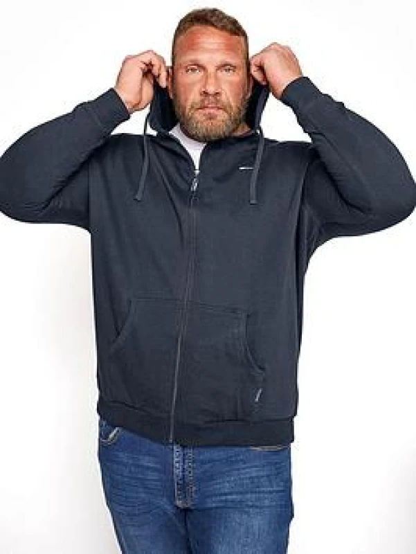 Image of BadRhino BadRhino Men Zip Through Hoodie in Dark Navy Size: 5-6X-Large Dark Navy 5-6XL Male 5057147763690