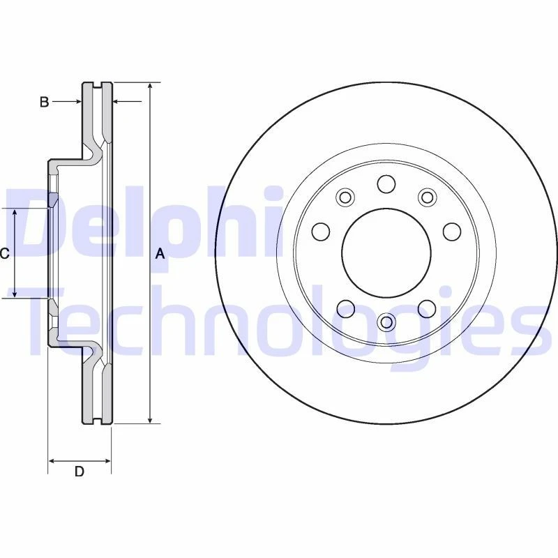 Image of DELPHI Brake disc DELPHI BG4700C