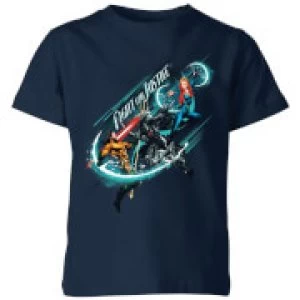 image of Aquaman Fight for Justice Kids T-Shirt - Navy - 11-12 Years