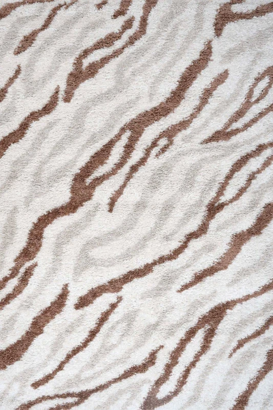 Image of THE RUGS Moodi Abstract Design Shaggy Soft High Pile Living Room Rug & Runner in Terracotta Size: 80cm x 150cm Terracotta Unisex 80cm x 150 cm