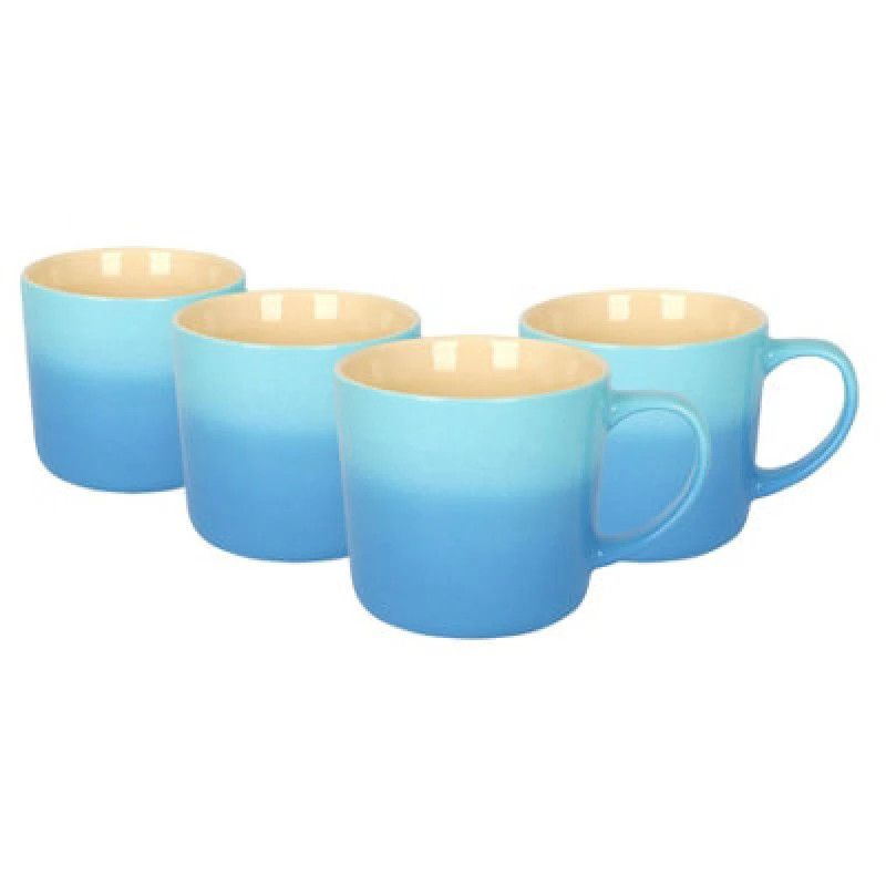 Image of Argon Tableware New Bone China Ombre Mugs - 330Ml - Blue - Pack Of 4
