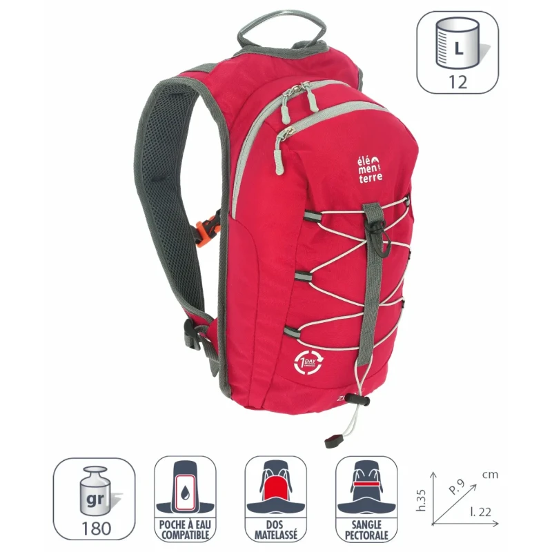 Image of Elementerre zion 12 l backpack Rouge Unisex 12 L