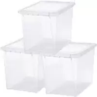 image of SmartStore Storage Boxes Plastic Transparent 30 (W) x 40 (D) x 44 (H) cm