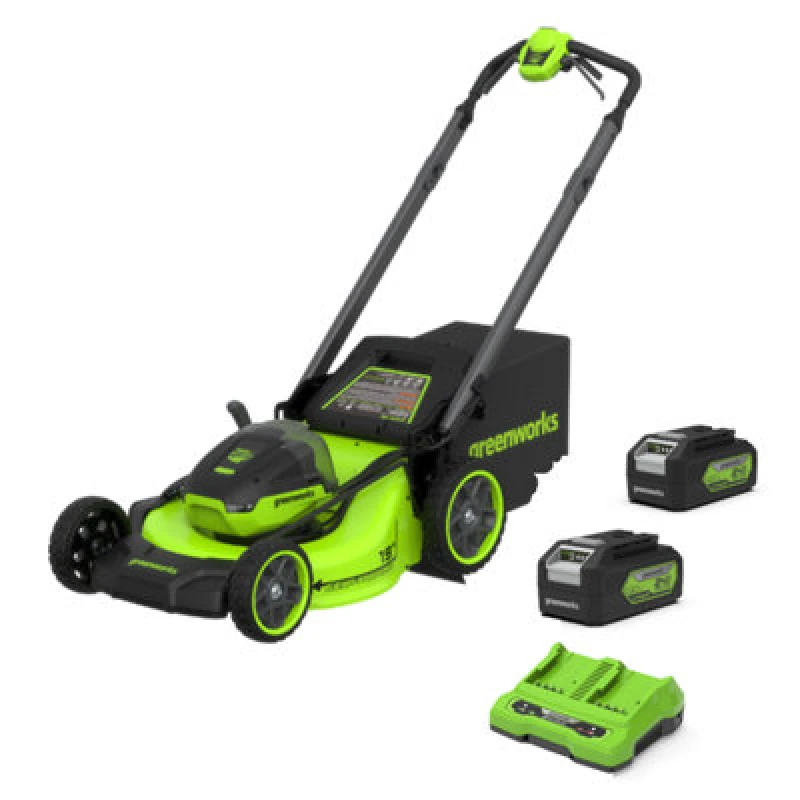 Image of Greenworks MO48L 48v Cordless Brushless Self Propelled Rotary Lawnmower 460mm MO48L424-01 Batteries: 2 x 4ah Li-ion