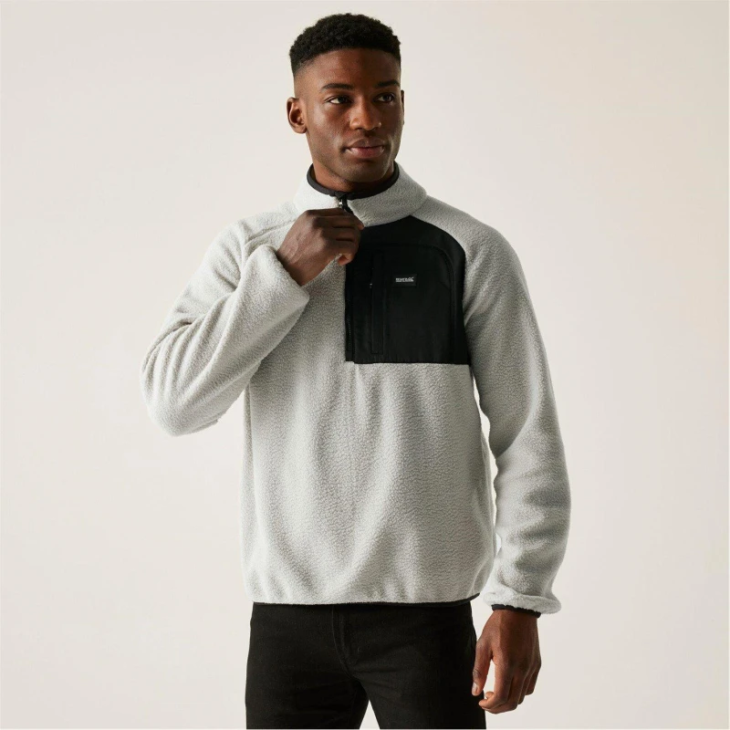 Image of Regatta Regatta Men Frankie Borg Half-Zip Insulating Fleece in Cream Size: Medium Cream M Male 5063516104575