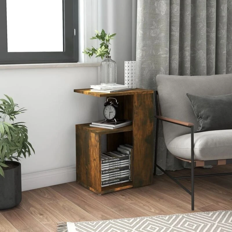 Image of VIDAXL Side Table Smoked Oak 36x30x56cm Engineered Wood Vidaxl 8720286932513