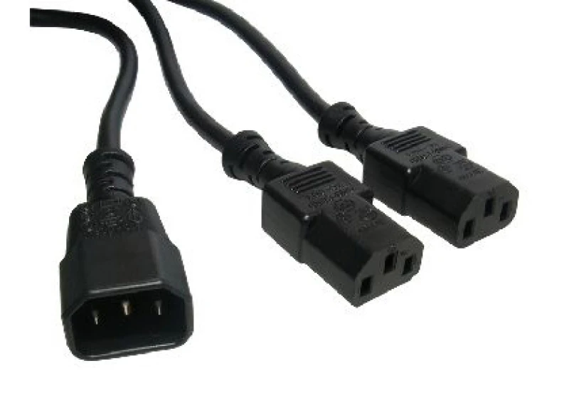 Image of Cables Direct RB-335W power cable Black C14 coupler 2 x C13 coupler