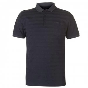 image of Firetrap Textured Stripe Polo - Blue