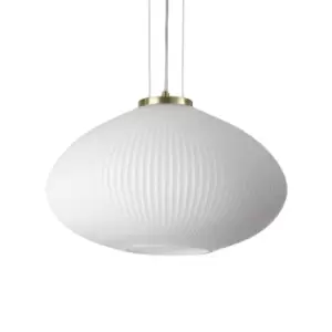 image of Plisse Globe Dome Pendant Ceiling Light Brass 45cm