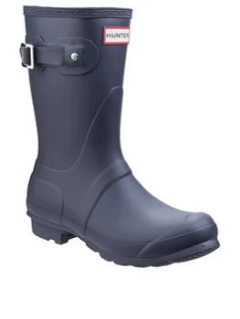 image of Hunter Original Short Welly Boot - Navy, Size 4, Women