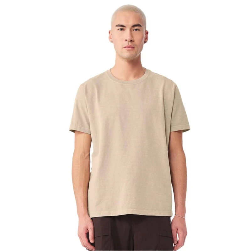 Image of Bella + Canvas Mens Washed Canvas Heavyweight T-Shirt in Khaki Size: Large Khaki Male L