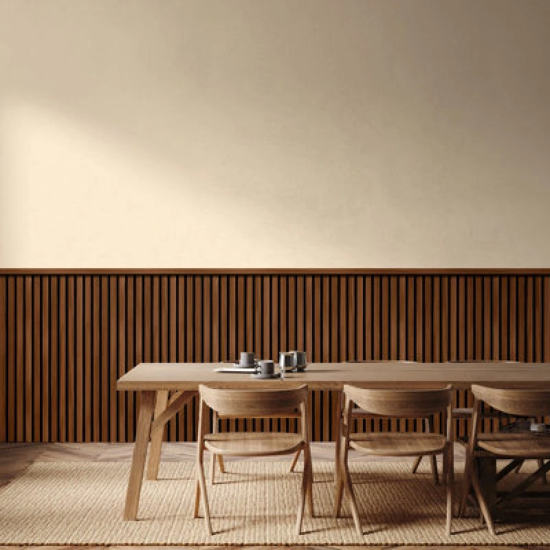 Image of Hoopla Walls Wood Slat Texture- Walnut (10M Wallpaper)