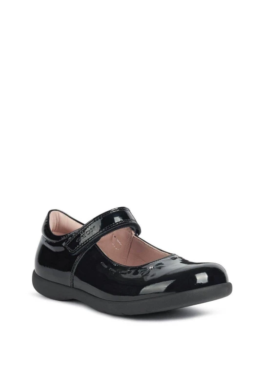 Image of Geox Girls Naimara Ballerina Mary Jane School Shoes UK Size 1 (EU 33) Black Patent GEO017-BLKPT-1