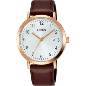 image of Lorus RH940JX9 Mens Dress Watch with Sunray White Dial & Clear Black Arabic Numerals