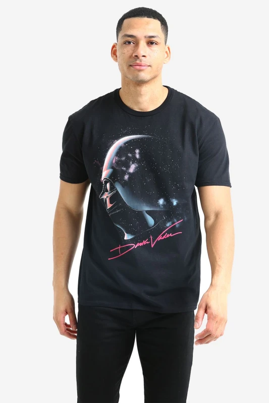 Image of Star Wars Men Star Wars Darth Vader Signature Mens Mens T-Shirt Black Size: large Black L Male 5052777705720