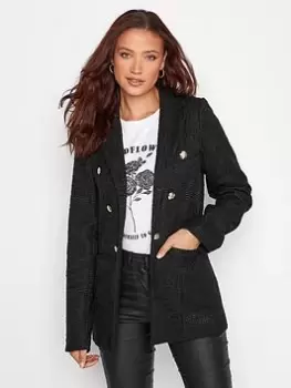 Image of Long Tall Sally Black Boucle Blazer - Black, Size 10, Women