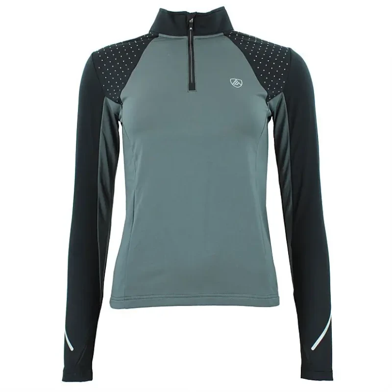 Image of Womens 1st skin t-shirt with zip Peak Mountain Gris Female XL