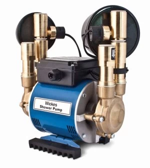 image of Wickes Twin Bar Brass Universal Shower Pump