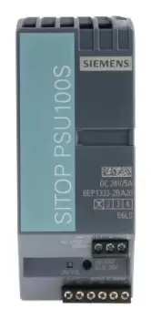 Image of Siemens SITOP PSU100S Switch Mode DIN Rail Power Supply 85 132V ac Input, 24V dc Output, 5A 144W