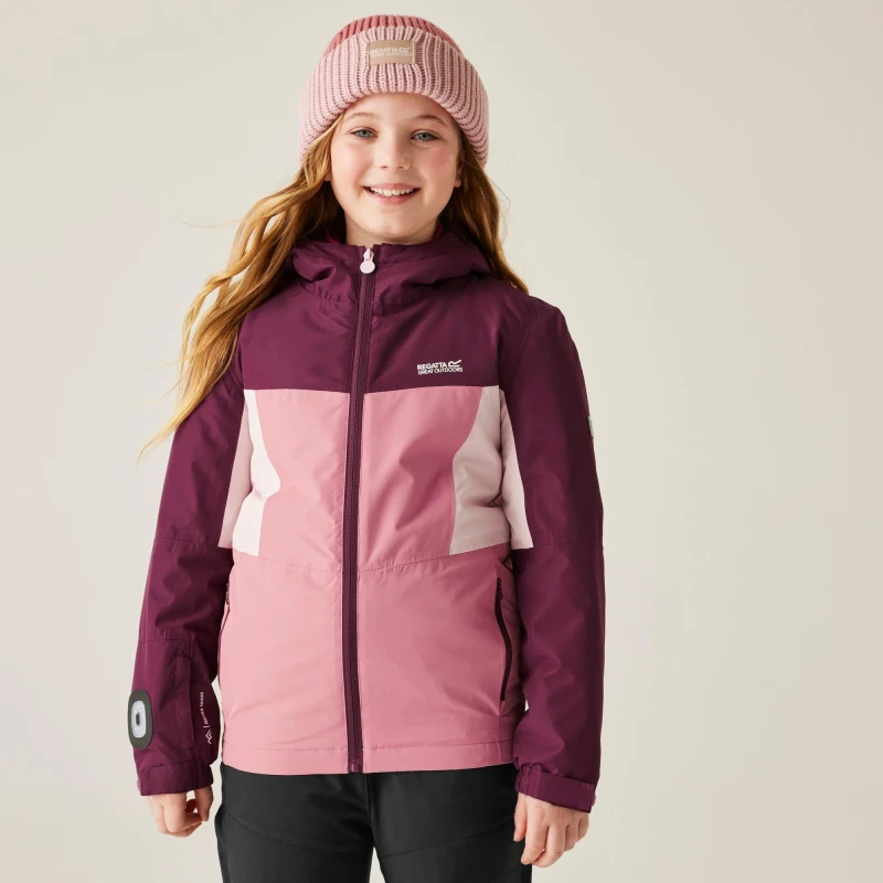 Image of Regatta Kids Beamz Waterproof Reflective Insulated Jacket Dusty Rose unisex 7-8yrs