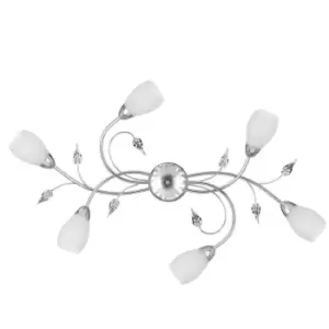Image of Onli Lia 6 Light Multi Arm Semi Flush Ceiling Lamp, Chrome