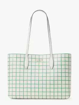 Image of All Day Tennis Check Large Tote - Cream - One Size