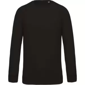 image of Kariban Mens Organic Raglan Sweatshirt (L) (Black)