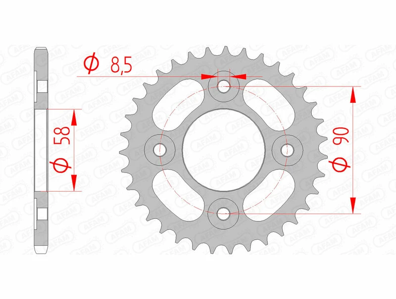 Image of AFAM 10117-34 Chain Sprocket Chain Sprocket (5479)